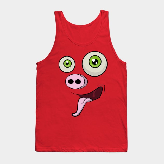 Pig in Face Tank Top by Damian